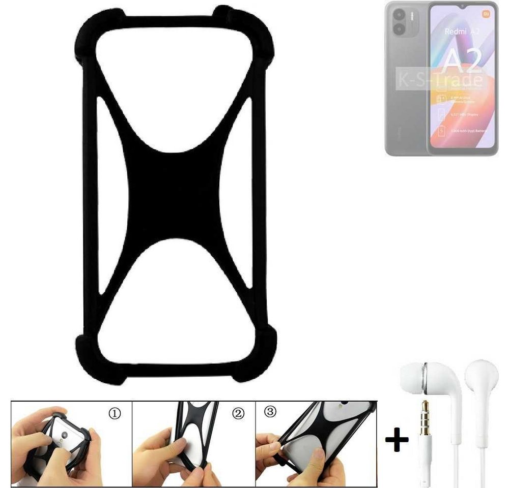 K-S-Trade Handyhülle für Xiaomi Redmi A2, Handy-Hülle + headphones Schutz-Hülle Bumper Silikon Cover Case von flat.design