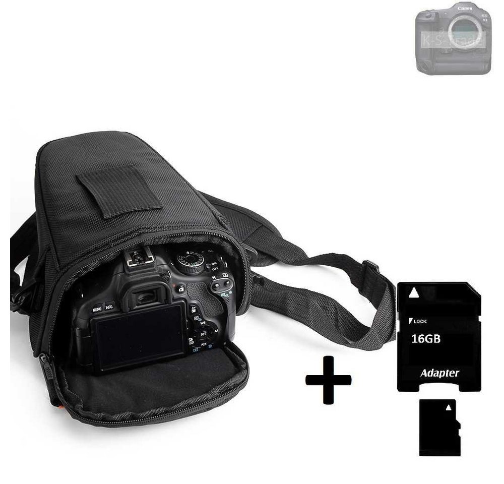 K-S-Trade Kameratasche für Canon EOS R3, Schultertasche Colt Kameratasche Systemkameras DSLR DSLM SLR von flat.design
