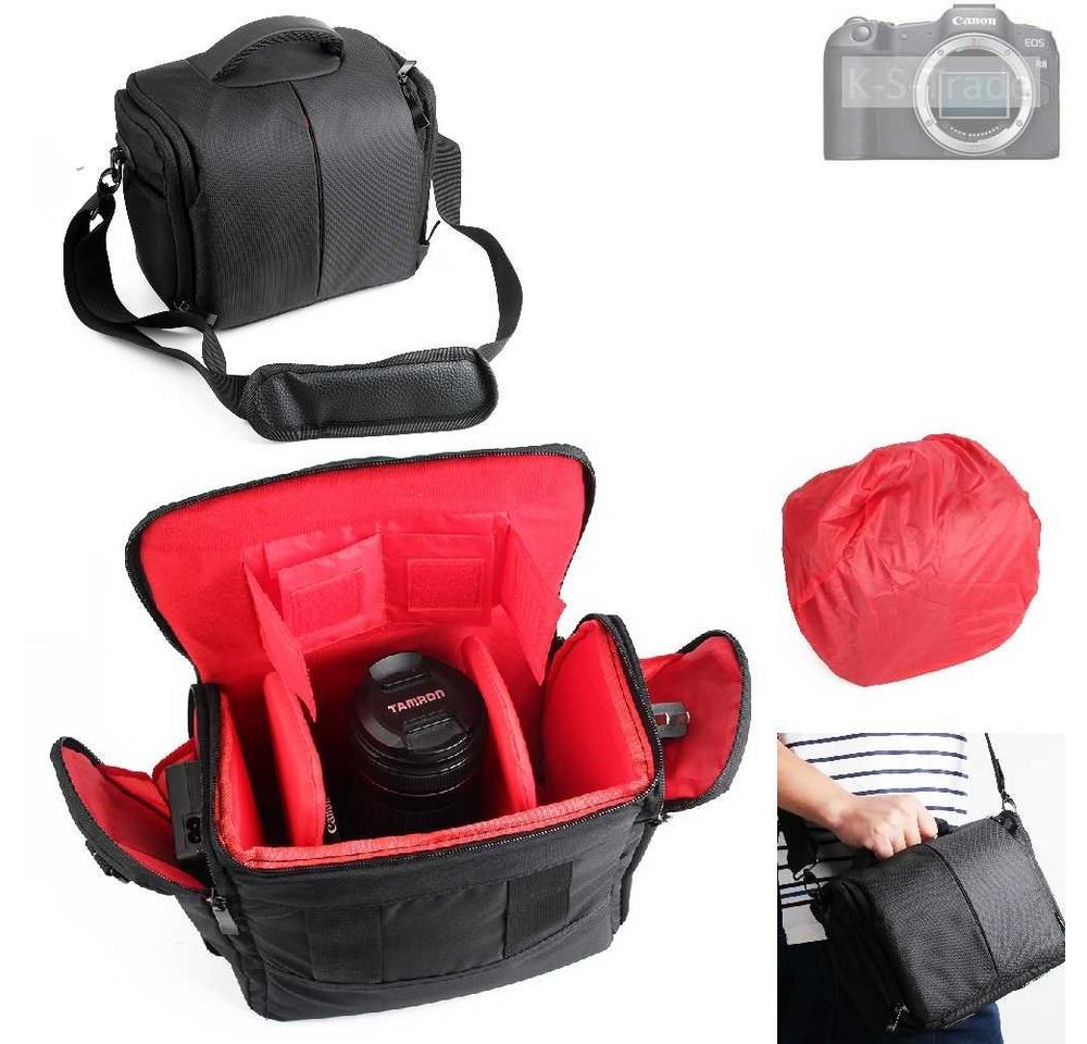 K-S-Trade Kameratasche für Canon EOS R8, Kameratasche Fototasche Schultertasche Zubehör Tasche einteilbare von flat.design