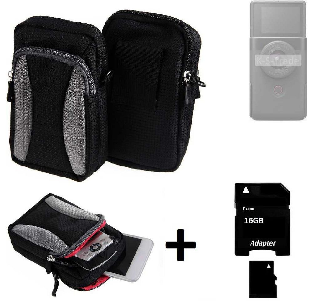 K-S-Trade Kameratasche für Canon Power Shot V10, Gürtel Tasche Holster Umhänge Tasche Fototasche Schutz Hülle von flat.design