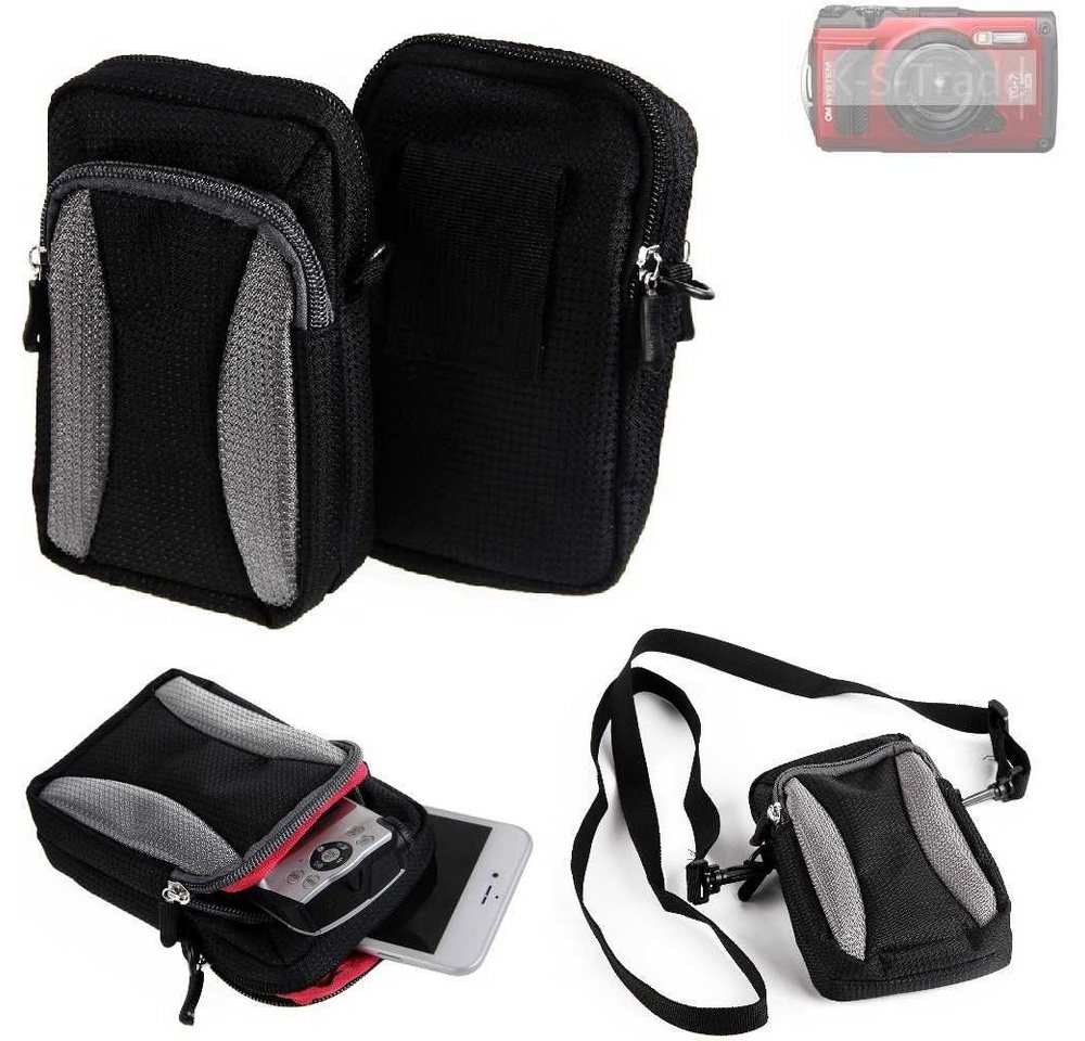 K-S-Trade Kameratasche für Olympus OM System Tough TG-7, Fototasche Gürtel-Tasche Holster Umhänge Tasche Kameratasche von flat.design