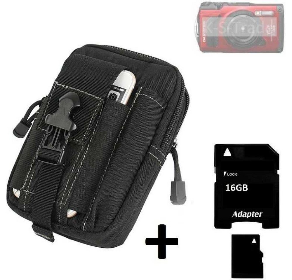 K-S-Trade Kameratasche für Olympus OM System Tough TG-7, Gürteltasche / Holster schwarz Schutz Hülle Kameratasche von flat.design