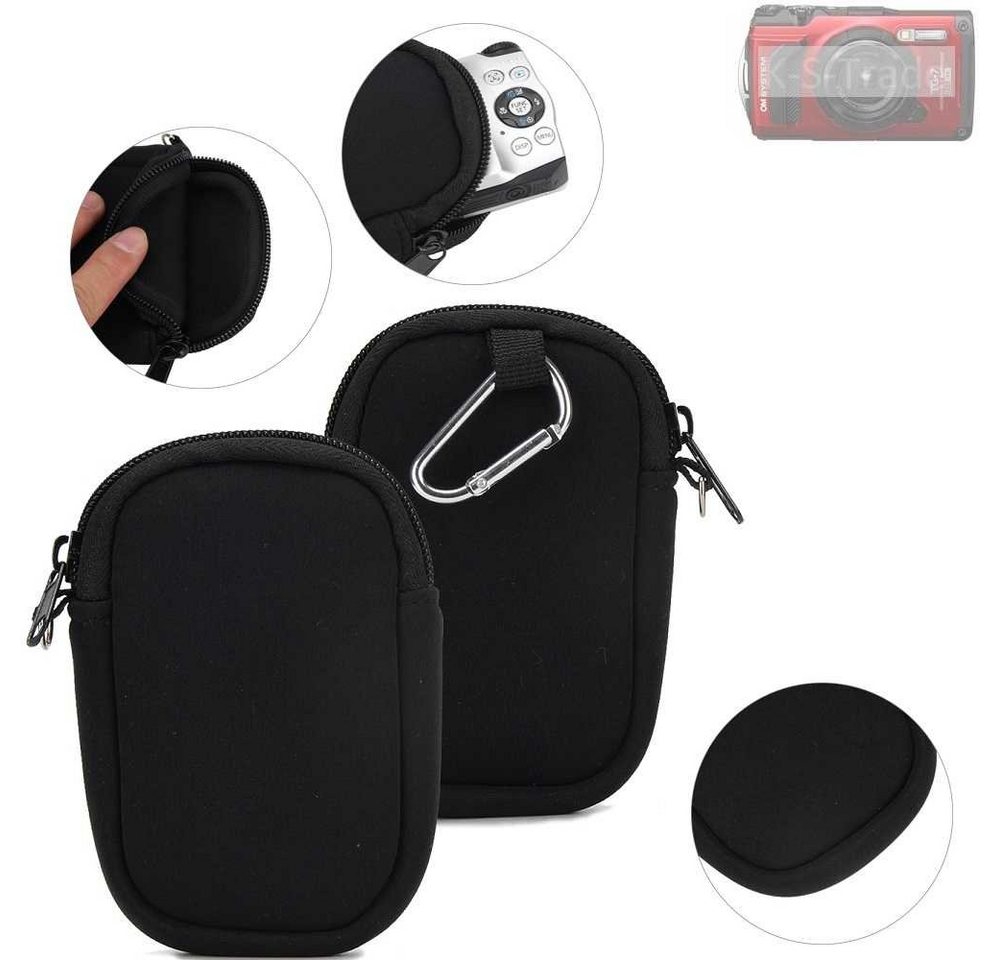 K-S-Trade Kameratasche für Olympus OM System Tough TG-7, Kameratasche Schutz-Hülle Kompaktkamera Tasche Travelbag sleeve von flat.design