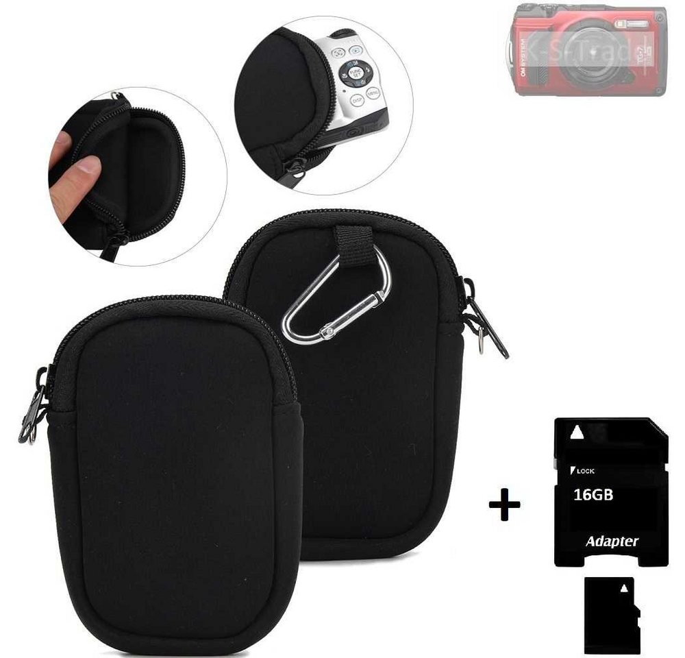 K-S-Trade Kameratasche für Olympus OM System Tough TG-7, Kameratasche Schutz Hülle Kompaktkamera Tasche Travelbag sleeve von flat.design
