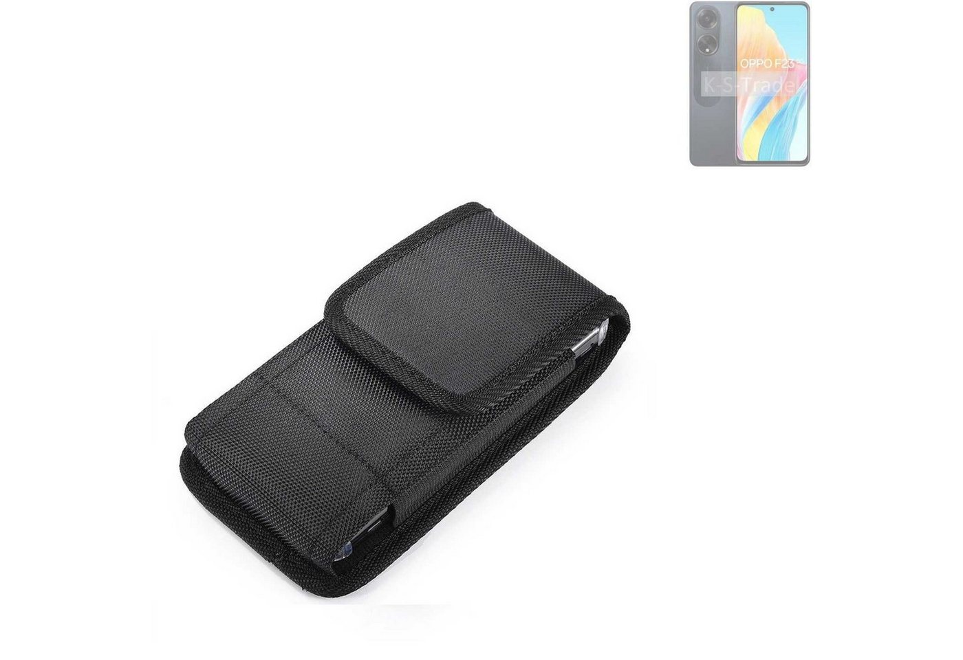 K-S-Trade Kameratasche für Oppo F23 5G, Holster Gürteltasche Holster Gürtel Tasche wasserabweisend Handy von flat.design