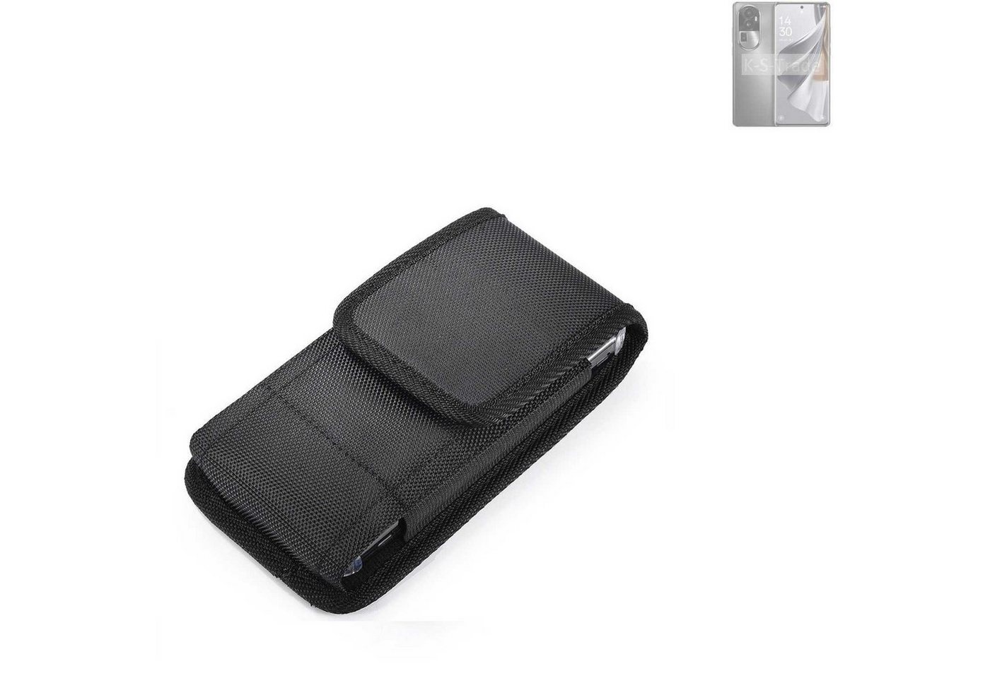 K-S-Trade Kameratasche für Oppo Reno10 Pro+, Holster Gürteltasche Holster Gürtel Tasche wasserabweisend Handy von flat.design