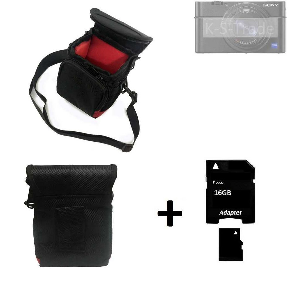 K-S-Trade Kameratasche für Sony RX100 Vll, Kameratasche Fototasche Umhängetasche Schutz Hülle mit Zusatzfach von flat.design
