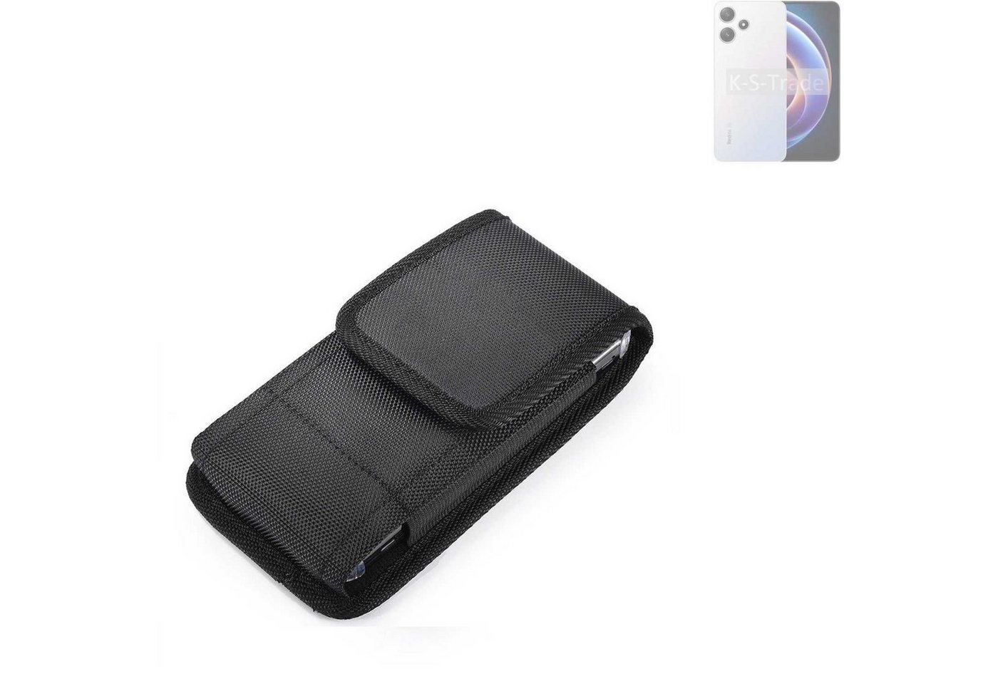 K-S-Trade Kameratasche für Xiaomi Redmi Note 12R, Holster Gürteltasche Holster Gürtel Tasche wasserabweisend Handy von flat.design