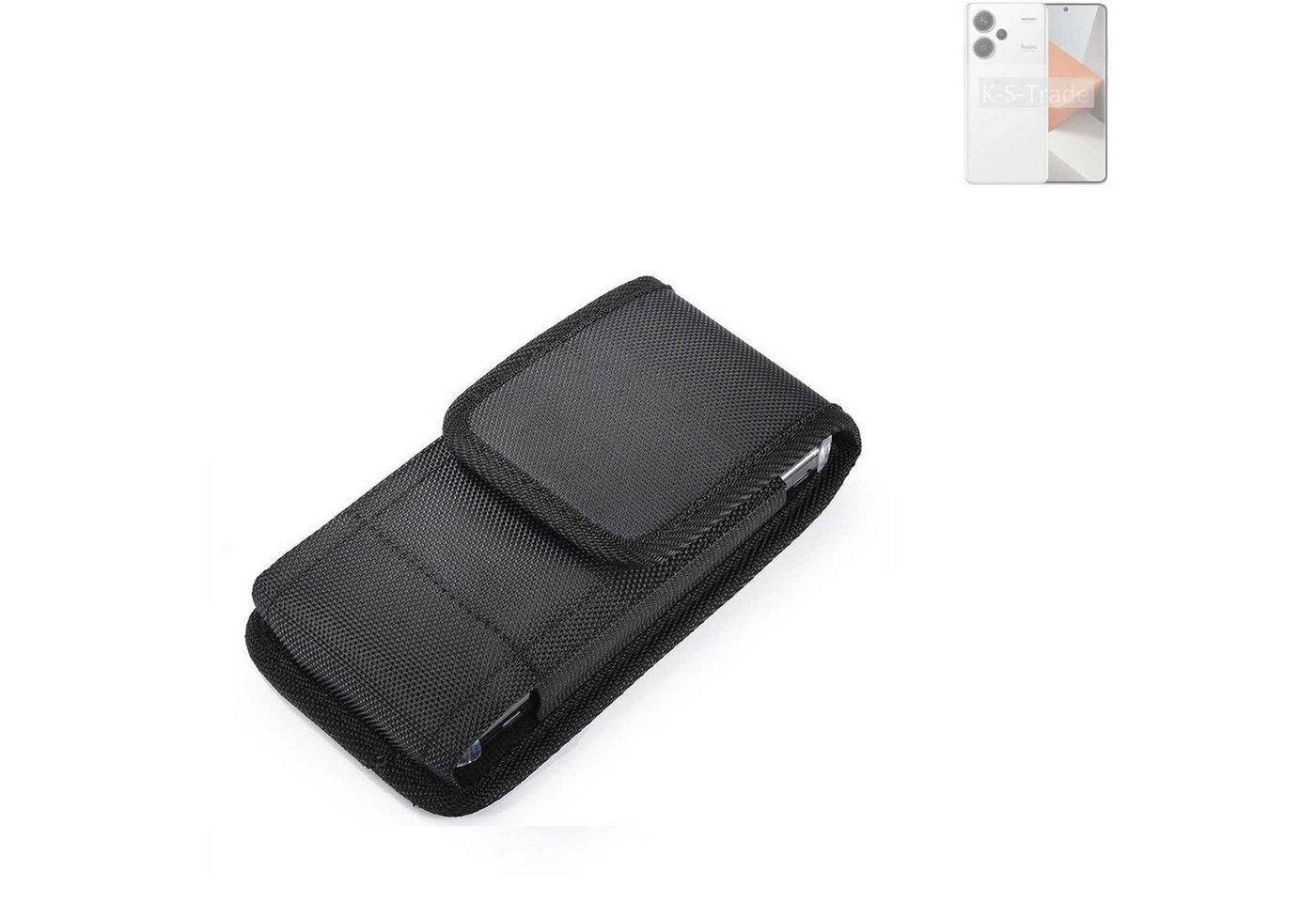 K-S-Trade Kameratasche für Xiaomi Redmi Note 13 Pro+, Holster Gürteltasche Holster Gürtel Tasche wasserabweisend Handy von flat.design