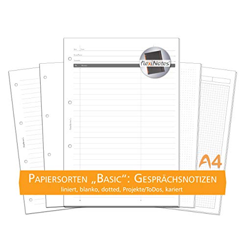 flexiNotes PAPIER A4, 75 Blatt Notizpapier Typ: Basic, Gesprächsnotizen von flexiNotes