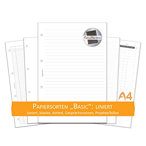 flexiNotes PAPIER A4, 75 Blatt Notizpapier Typ: Basic, liniert von flexiNotes