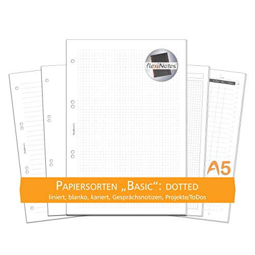 flexiNotes PAPIER A5, 75 Blatt Notizpapier Typ: Basic, dotted von flexiNotes