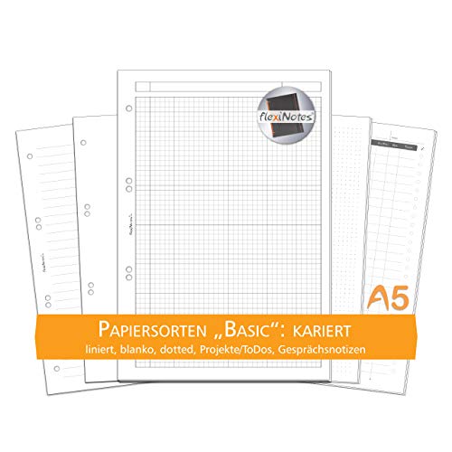 flexiNotes PAPIER A5, 75 Blatt Notizpapier Typ: Basic, kariert von flexiNotes