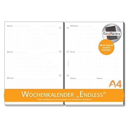 flexiNotes WOCHENKALENDER 2023 A4, Kalendereinlage: Endless, 1 Woche 2 Seiten von flexiNotes