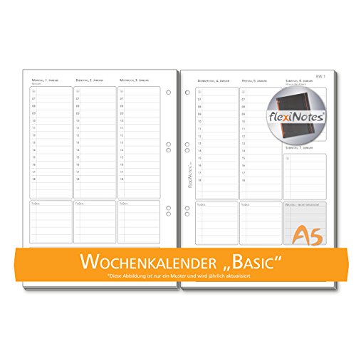 flexiNotes WOCHENKALENDER 2025 A5, Kalendereinlage: Basic, 1 Woche 2 Seiten flexiNotes WOCHENKALENDER 2025 A5, Kalendereinlage: Basic, 1 Woche 2 Seiten von flexiNotes