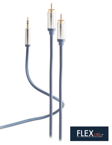 FLEXLINE Audiokabel, 2x Cinchstecker - 3,5 mm Klinkenstecker von flexline