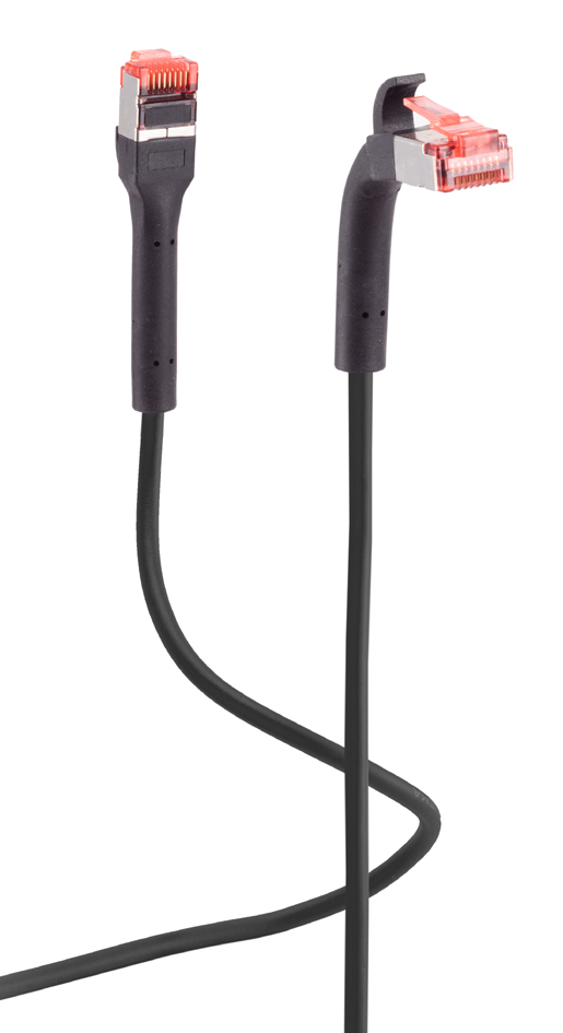 FLEXLINE Patchkabel Kat. 6A, U/FTP, biegbar, schwarz, 5,0 m von flexline