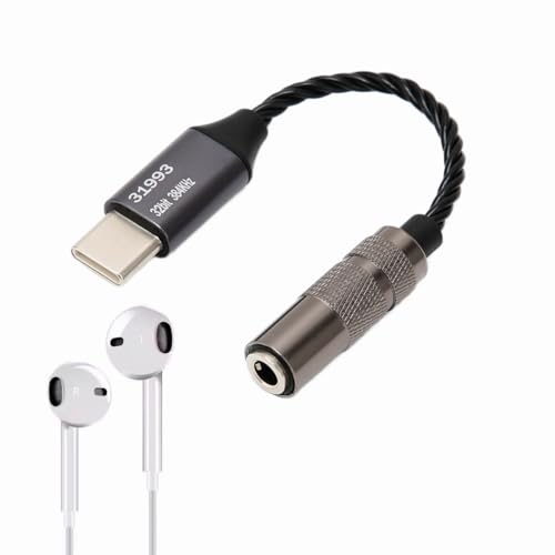 Flexman USB Type C to 3.5 mm Headphone Jack Adapter, 3,9 Zoll USB C auf 3,5 mm Audio Adapter mit CX31993 Chip, USB C auf AUX Adapter, Kompatibel mit Bit/384 kHz von flexman