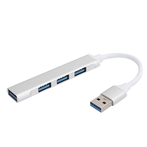 USB 3.0 Hub, 4 Port Adapterkonverter aus Aluminiumlegierung, Ultra Hochgeschwindigkeits Splitter, USB Hub 3.0 für Laptop, Flash Laufwerk, Festplatte, Konsole, Drucker von flexman