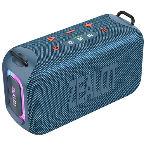flexman S85 Tragbarer Bluetooth Lautsprecher, 50 W Drahtlose Bass Soundbox mit RGB Farbenfrohen Leichten, Wasserfesten EQ Lautsprechern für Party Camping Radfahren Im Freien (Himmelblau) von flexman