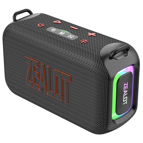 flexman S85 Tragbarer Bluetooth Lautsprecher, 50 W Drahtlose Bass Soundbox mit RGB Farbenfrohen Leichten, Wasserfesten EQ Lautsprechern für Party Camping Radfahren Im Freien (Schwarz) von flexman