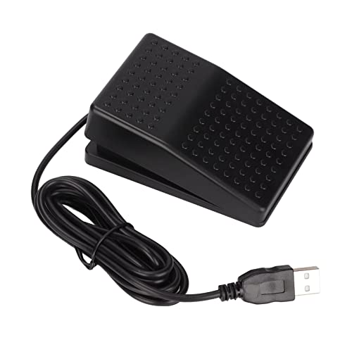 flexman USB Fußschalterpedal, Multifunktionaler USB Einzelpedalschalter, Programmierbarer Einzelfußschalter mit 2 M Leitung für Allgemeine Computer Zum Spielen von Spielen von flexman