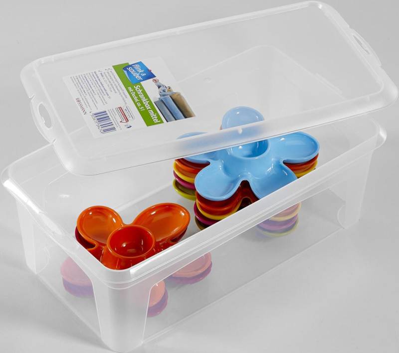 flink & sauber Aufbewahrungsbox 5,0 l - 33,5 x 19,0 x 11,0 cm transparent von flink & sauber