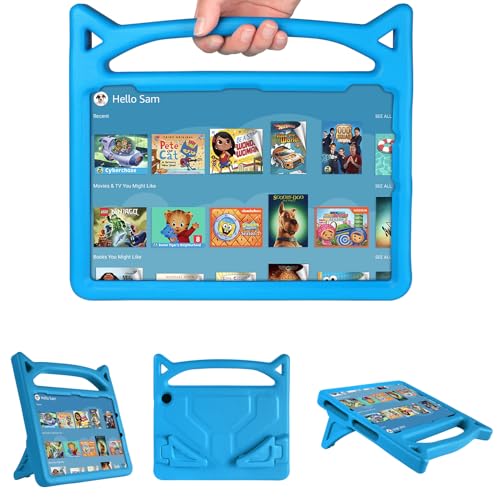 Flintronic Fire HD 10 & HD 10 Plus Tablet Hülle für Kinder(13th/11th Gen, 2023/2021 Release), Kinder Hülle Leichte Stoßfeste Schutzhülle für Kindle Fire HD 10/10 Plus mit Griff und Ständer von flintronic