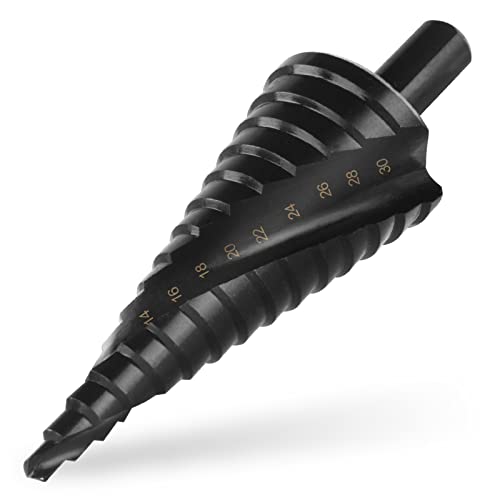 Flintronic HSS Stufenbohrer, Schälbohrer Ø4–32mm Schneiden mit 15 Stufen Konusbohrer, Spiralnut Konusbohrer Dreiecksgriff, Profi Kegelbohrer für Stahl, Holz, Messing,Aluminium, PVC, Kunststoff-Schwarz Flintronic HSS Stufenbohrer, Schälbohrer Ø4–32mm Schneiden mit 15 Stufen Konusbohrer, Spiralnut Konusbohrer Dreiecksgriff, Profi Kegelbohrer für Stahl, Holz, Messing,Aluminium, PVC, Kunststoff-Schwarz von flintronic