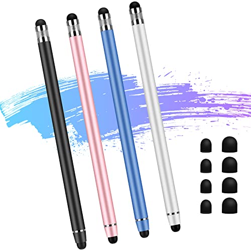 Flintronic Tablet Stift, Dual Head Touchscreen Stift, 4 Stück Stylus Touch Pen, 2 in 1 Gummi Eingabestift Stift, für Alle Handys/Tablets/Apple/iPad/Samsung Galaxy/Xiaomi/IOS/Android von flintronic