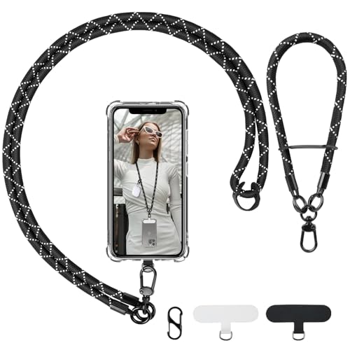 flintronic 2PC Handykette Universal, Verstellbar Handy Lanyard, Umhänge-Handyband, mit Handschlaufe/2 Patches, Kompatibel mit den Meisten Handyhüllen von flintronic