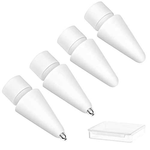 flintronic 4 Stück Kompatibel mit Apple Pencil Spitzen, Spitzen Kompatibel für Apple Pencil 2 Gen & 1St, Hochempfindlich iPencil Spitze Ersatzspitzen (2pc Stiftspitzen+2pc Stiftspitzen aus Metall) von flintronic