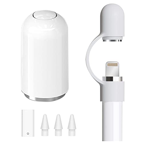 flintronic 6 Stück Spitzen Kompatibel mit iPencil Magnetische Kappe Ladeadapter, Kompatibel mit Apple Pencil Spitzen, Spitze Ersatz Nibs Zubehör Set für Apple Pencil 1.und 2. Generation - Weiß von flintronic