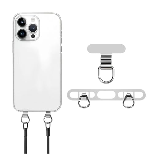 flintronic Handykette Universalpads, 2 Stück Handy Handykette Pads mit Metallring, Telefon Halteband Patch, Edelstahl Multifunktionales Handy Lanyard Pads, Handy Lanyard Patch für Meisten Smartphones von flintronic