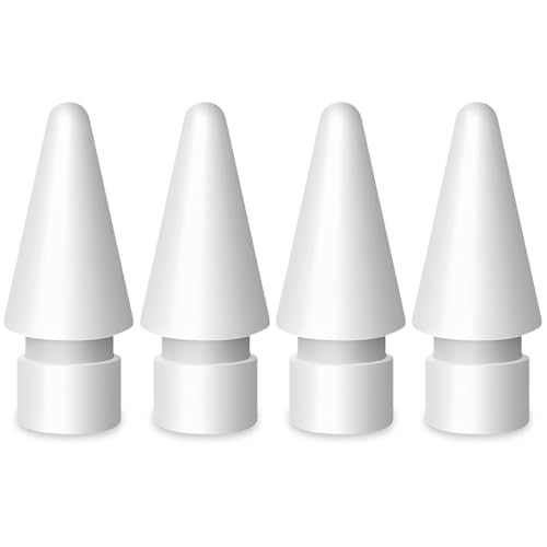 flintronic 4 Stück Kompatibel mit Apple Pencil Spitzen，Spitzen Kompatibel für Apple Pencil 2 Gen & 1St, Hochempfindlich iPencil Spitze Ersatzspitzen Eingabestift Nib Kompatibel für iPad Pro-Weiß von flintronic