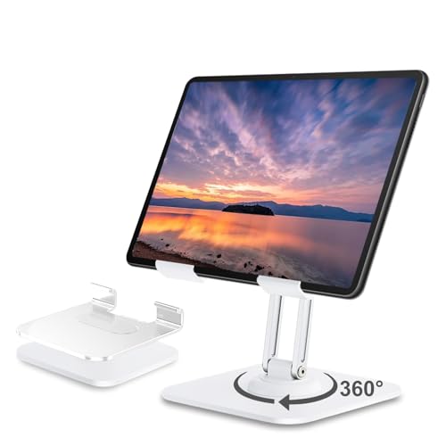 flintronic Tablet Ständer, Aluminium Verstellbarer Tablet Halterung, Faltbarer Tablet Halter, Stabil Universal iPad Ständer für iPad Pro/Air/Mini Galaxy Tab iPhone Pro/Max/Plus von 4-13 Zoll von flintronic
