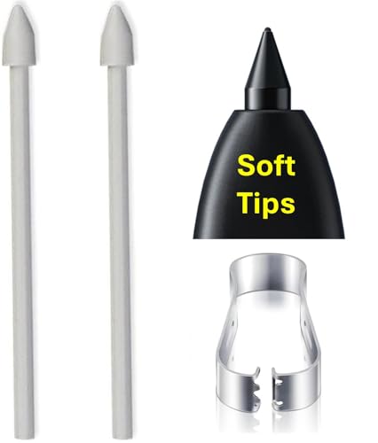 (2 x weiche Spitzen) OEM Tab S9/S10 Stiftspitzen, Ersatz für Samsung Galaxy Tab S9 FE/S9/S10FE/S10 Pen Tablet, alle Versionen Stylus S Pen Ersatzspitzen/Federn + Pinzette (2 x weiche Spitzen, weiß) von fllynewrite