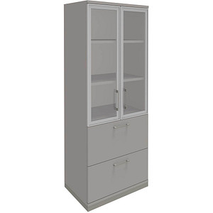 fm Aktenschrank Oldenburg, 4260429767472 lichtgrau 2 Fachböden 80,0 x 44,2 x 186,9 cm von fm