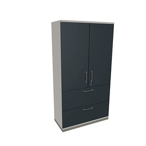 fm Aktenschrank Oldenburg, 4260649684764 weiß, lavagrau 2 Fachböden 100,0 x 44,2 x 186,9 cm von fm