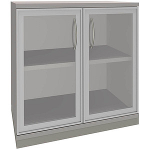 fm Aktenschrank Sidney, 4260267329009 lichtgrau, Acrylglas klar 1 Fachboden 80,0 x 44,2 x 78,1 cm von fm