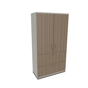 fm Aktenschrank Sidney, 4260429769896 weiß, eiche natur 2 Fachböden 100,0 x 44,2 x 186,9 cm von fm