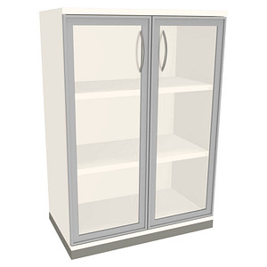 fm Aktenschrank Sidney, 4260672331789 weiß, Acrylglas klar 2 Fachböden 80,0 x 44,2 x 113,3 cm von fm