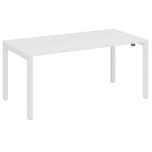 fm Catro Schreibtisch weiß, verkehrsweiß rechteckig, 4-Fuß-Gestell weiß 140,0 x 80,0 cm von fm