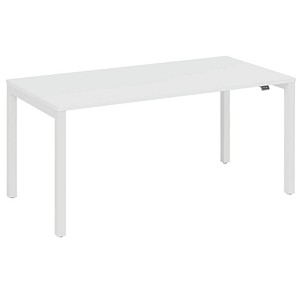 fm Catro Schreibtisch weiß, verkehrsweiß rechteckig, 4-Fuß-Gestell weiß 180,0 x 80,0 cm von fm