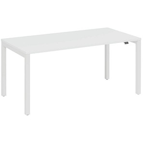 fm Catro Schreibtisch weiß, verkehrsweiß rechteckig, 4-Fuß-Gestell weiß 200,0 x 80,0 cm von fm