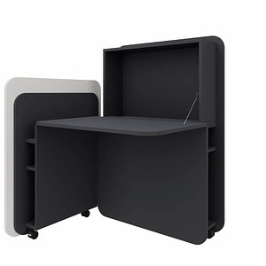 fm FLATup Sekretär graphit/ diamantweiß rechteckig, schwarz 107,0 x 41,5 - 91,0 cm fm FLATup Sekretär graphit/ diamantweiß rechteckig, schwarz 107,0 x 41,5 - 91,0 cm von fm