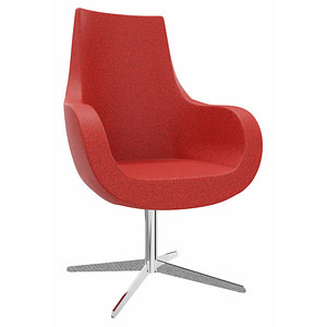 fm Sessel Pirum rot chrom Stoff von fm
