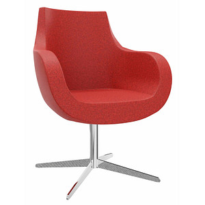 fm Sessel Pirum rot chrom Stoff von fm