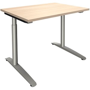 fm Sidney höhenverstellbarer Schreibtisch königsahorn rechteckig, C-Fuß-Gestell Rundrohr silber 100,0 x 80,0 cm fm Sidney höhenverstellbarer Schreibtisch königsahorn rechteckig, C-Fuß-Gestell Rundrohr silber 100,0 x 80,0 cm von fm