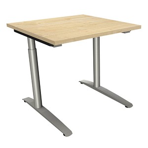 fm Sidney höhenverstellbarer Schreibtisch königsahorn rechteckig, C-Fuß-Gestell Rundrohr silber 80,0 x 80,0 cm fm Sidney höhenverstellbarer Schreibtisch königsahorn rechteckig, C-Fuß-Gestell Rundrohr silber 80,0 x 80,0 cm von fm